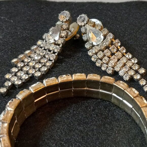 Rhinestone Bracelet and (2) Rinestone Earrings - Picture 2 of 7